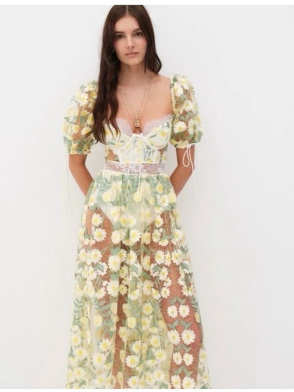 For Love & Lemons Daisies Carson Midi Dress (S)